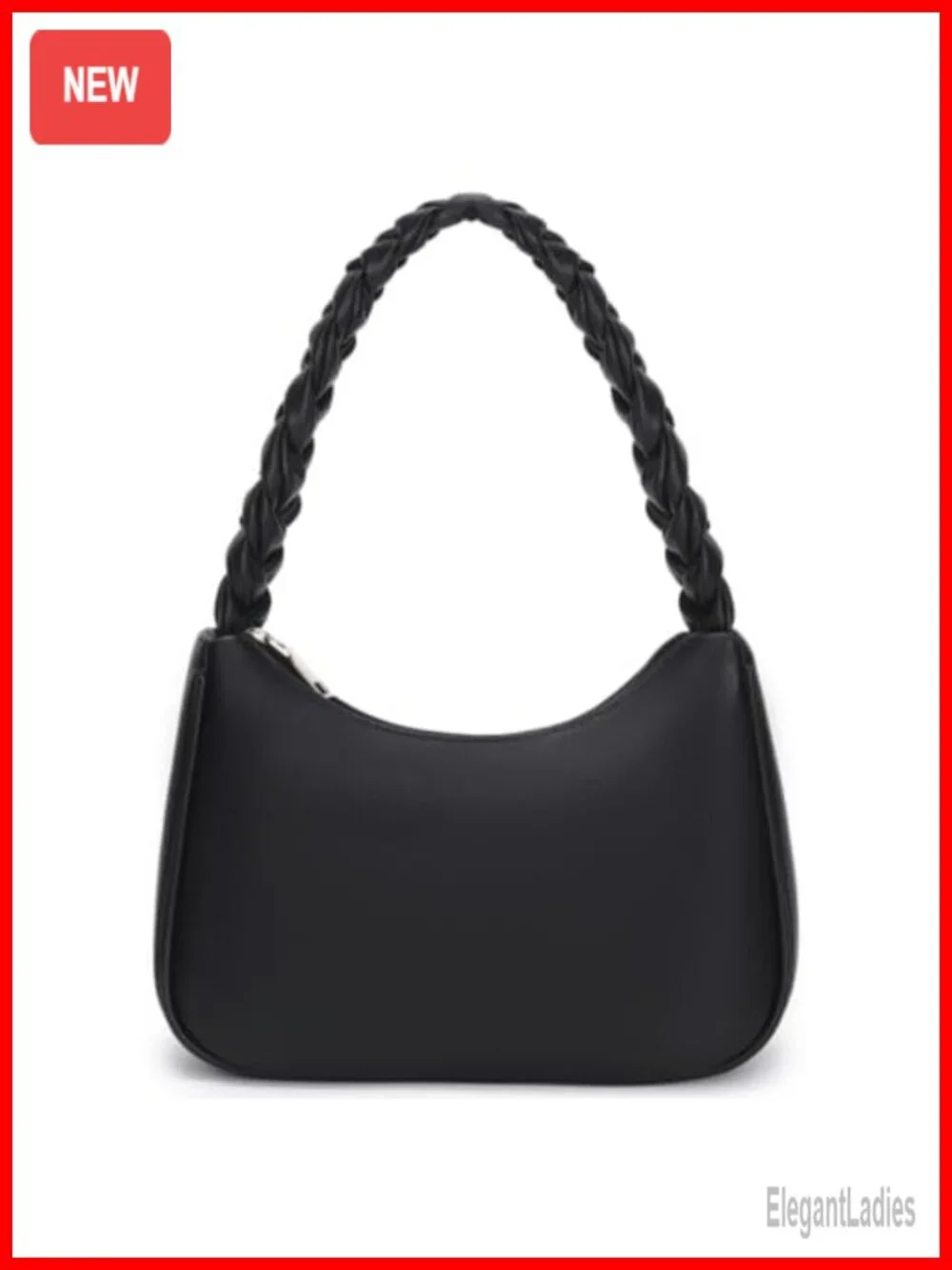 PU Leather Hobo Bag Women Shoulder Tote Handbag Mini Clutch Purse Zip
